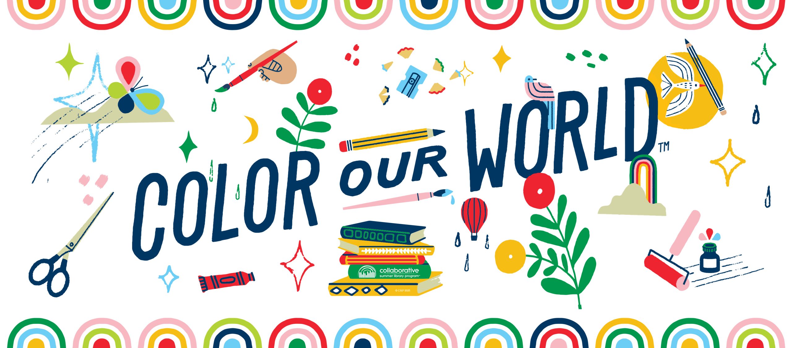 CSLP banner Collaborative Summer Library Program english language slogan art 2048 by 616 pixels
